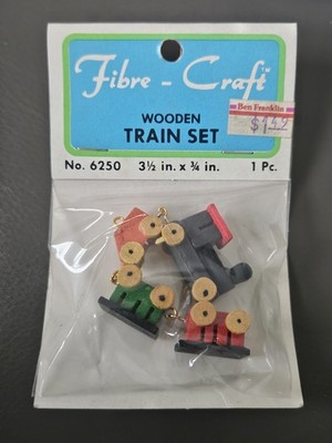 Fibre Craft Mini Miniature Wood Train Christmas Tree Village Doll Toys Express