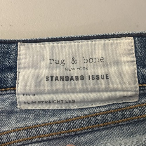 Rag and Bone Women's slim straight leg distressed jeans size 32 medium wash - Picture 10 of 16