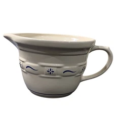 New In Box Longaberger Woven Traditions Batter Bowl Blue Floral Kitchen Pottery