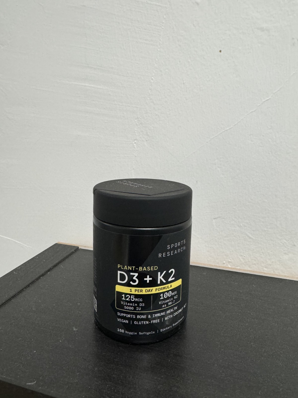 Sports Research  Plant Based Vitamin D3 + K2, 160 Veggie Softgels, Exp 08/2028