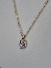 Dainty, owl necklace with clear rhinestone