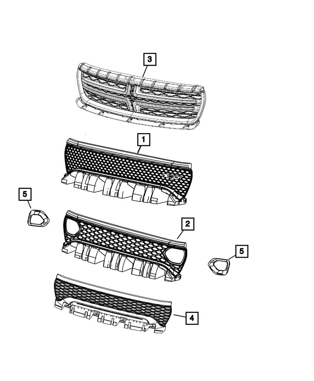Conjunto de parrilla del radiador para Dodge Charger 2020-2023 (N/P 68422116AC)