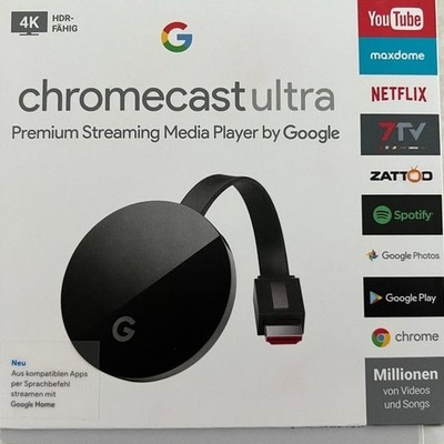 NEU Google Chromecast Ultra 4K UHD Media Streamer WLAN HDMI inkl. Netzteil
