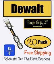 Lot of 20 DeWalt IMPACT READY 2" TOUGH GRIP Drill Bit Set SL8 Slotted