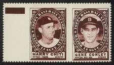 1961 Topps Harry Chiti / Gene Conley Stamp Panel NM