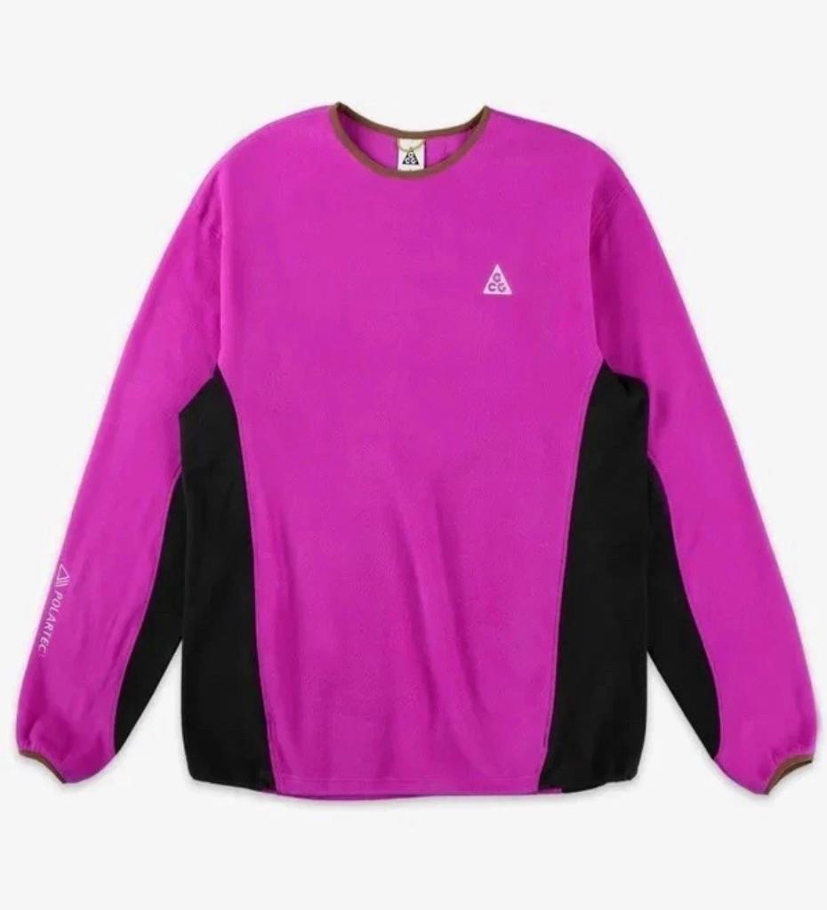 NEW $120 NIKE ACG "WOLF TREE" CREW FLEECE SWEATSHIRT PURPLE HV1117-551 LARGE