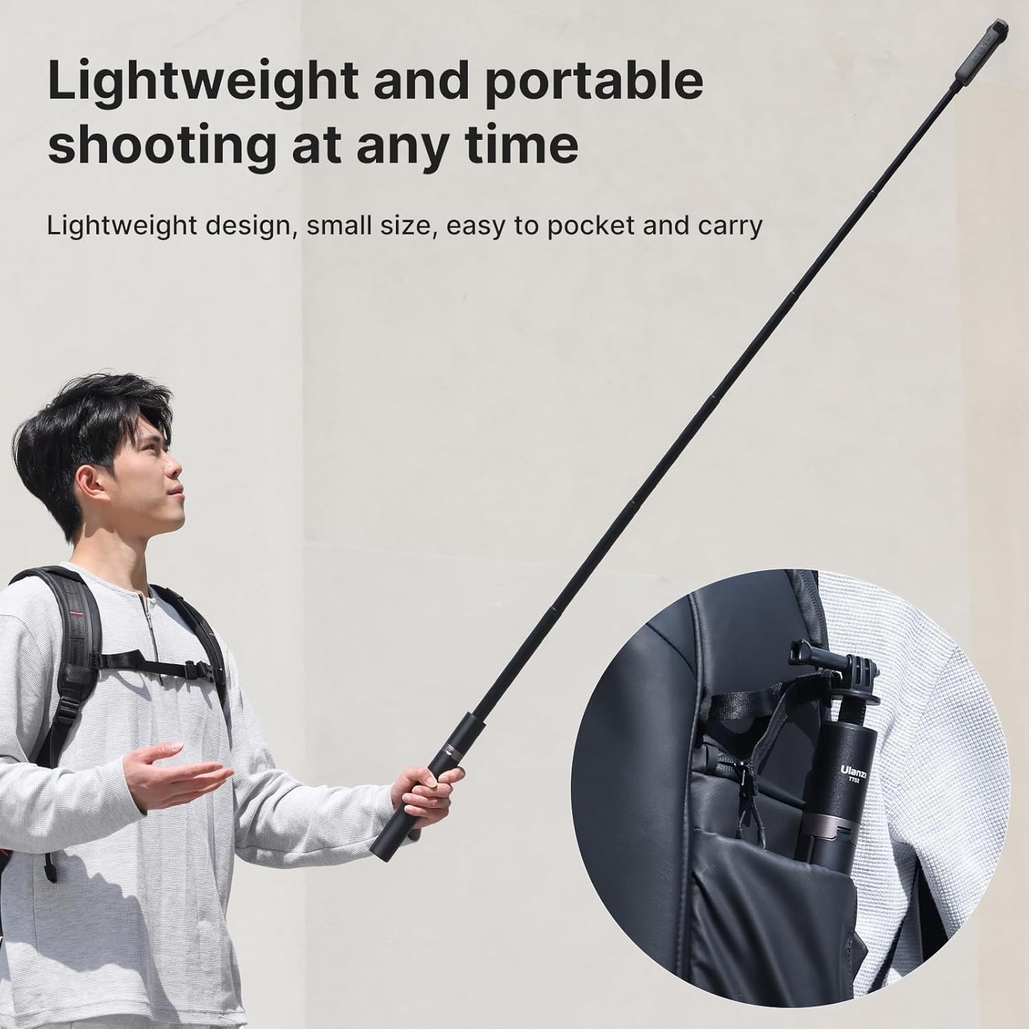 Portable 59-Inch Waterproof Selfie Stick Tripod for DJI & Insta360 Action Shots