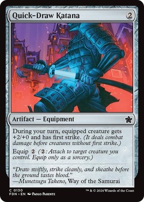 Quick-Draw Katana Foundations Foil MTG 130 NM