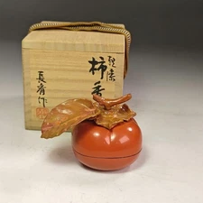 Ryoji Kunida, Chosai, Dry Lacquer, Persimmon Incense Container F/S FEDEX