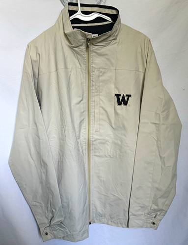 Holloway Washington Huskies Beige Full Zip Jacket Mens L Vintage NWT #266