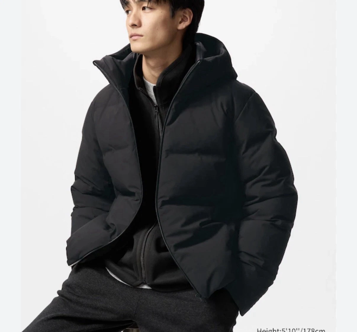 Uniqlo Seamless Down Parka Jacket Mens L Black Hooded Puffer Coat
Opens in a new window or tab