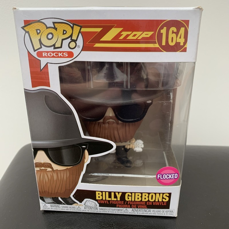 Funko Pop 164 Billy Gibbons Vinyl Figure From ZZ Top Flocked Edition