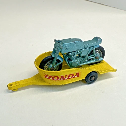 Lesney Matchbox Series No. 38 Honda Motorcycle & Trailer -  1967 Vintage England