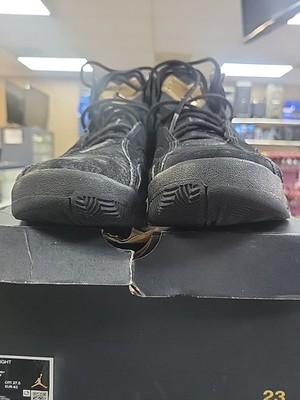 Jordan True Flight Black Metallic Gold 342964-070 Men s Size 9.5Lace Up Sneakers