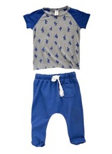 Tucker + Tate Boys Infant 24m Blue Lightning 2 PC Set, Shirt & Joggers / Pants