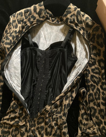 Agent Provocateur leopard bodysuit M corset top belt vintage Iona BODY pussy bow