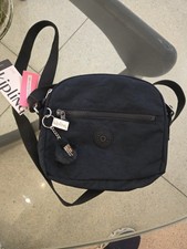Kipling Keefe Black Sparkle Dots Crossbody Bag with Monkey Charm