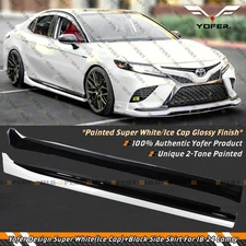 For 18-2024 Toyota Camry Yofer Super White / Ice Cap Black Side Skirt Extension