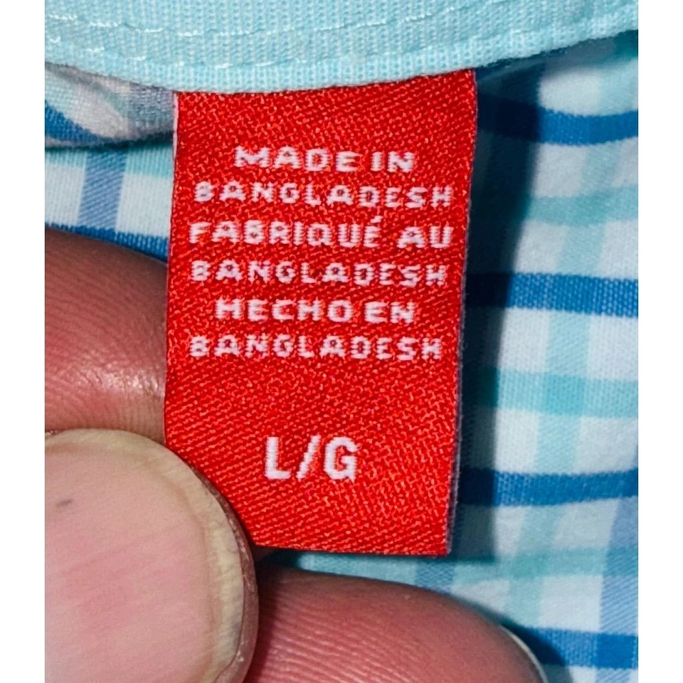 IZOD Men's Plaid Long Sleeve Button-Down Shirt Size L windowpane preppy frat boy - Image 3 of 4