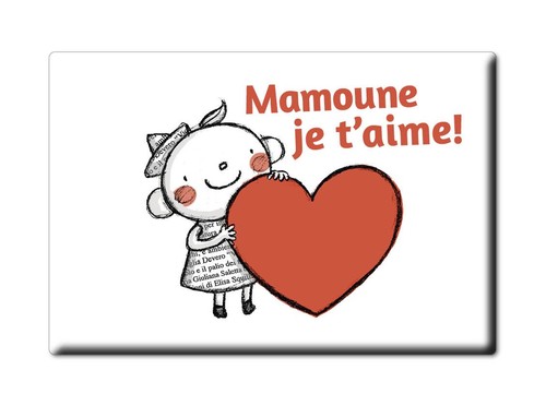 Aimant Bonne fête maman MAMOUNE JE T'AIME Idée Cadeau Famille Anniversaire - Picture 1 of 8