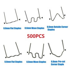 Grapas grapadoras calientes de 0,6/0,8 mm 500 piezas para reparación de soldador de plástico para parachoques de coche