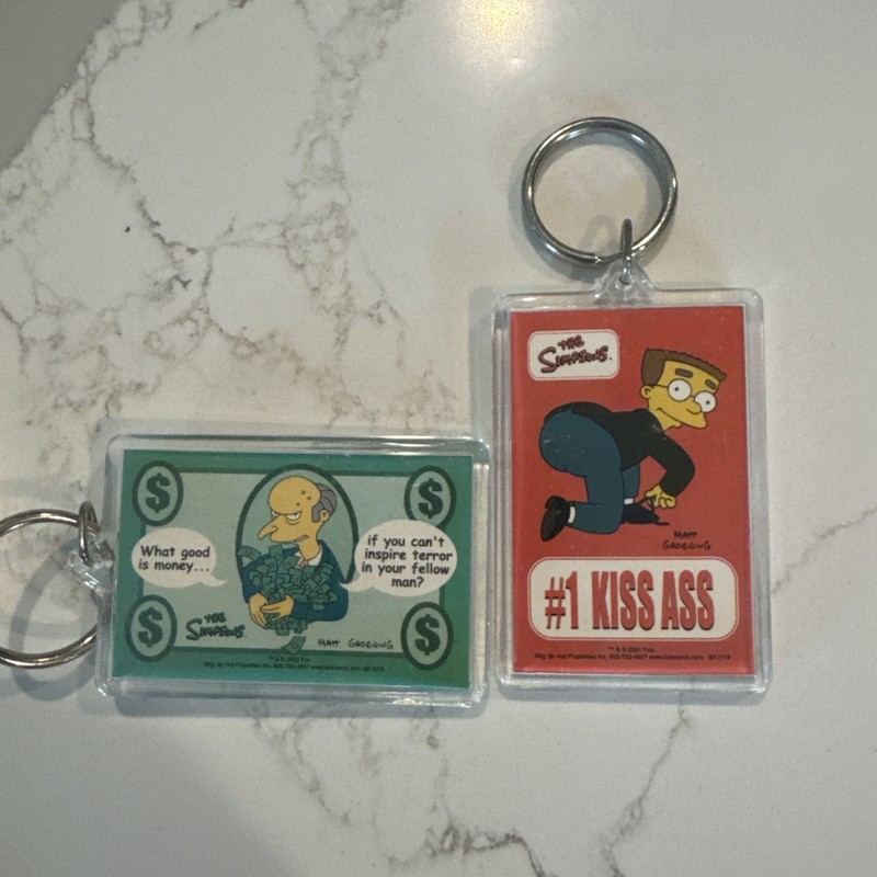 The Simpsons Key Chains Mr Burns And Smithers 