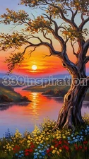 Digital Image Picture Photo Wallpaper Background Desktop Art Sunset Tree #A527