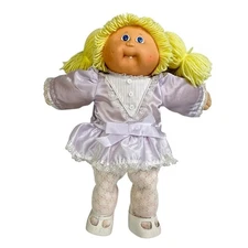 Vintage 1986 Cabbage Patch Doll Girl Blonde Hair Blue Eyes Single Tooth HM #5