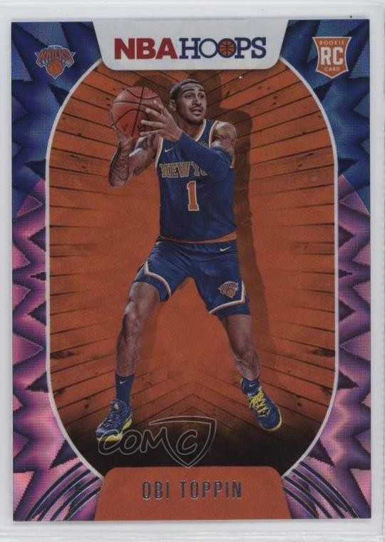 2020-21 Panini NBA Hoops Purple Explosion Obi Toppin #226 Rookie RC jc3
