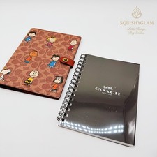 Cuaderno Coach X Peanuts Snoopy Turnlock firma lona nuevo 6,75x8,75
