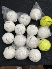 Lot of 15 White And Yellow 12  Softballs Prac...