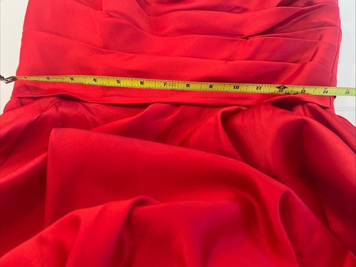 $598 Mac Duggal Women's Strapless Ruched High Low Gown, Size 8 Red NEW - Picture 11 of 13