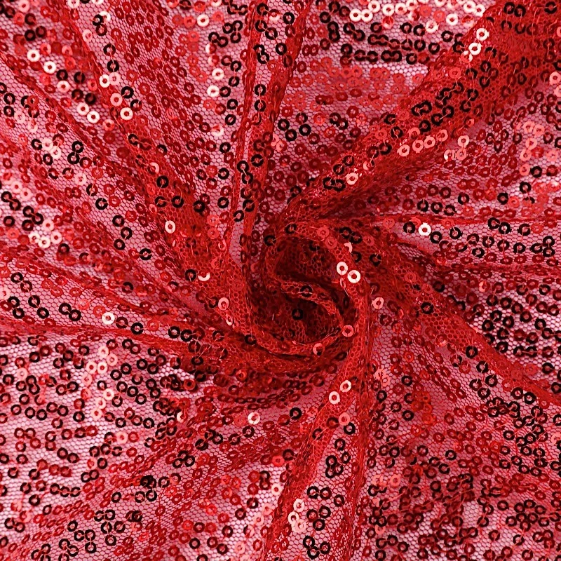 90x156" Red SEQUIN RECTANGLE TABLECLOTH Wedding Party Catering Linens - Image 2 of 4