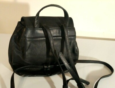 Vintage Joe Camel Cigarettes LEATHER black small backpack purse bag ~ Rare  Find