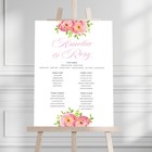 Pink Floral Peonie Wedding Seating Chart,  Wedding Table Plan, Peonies
