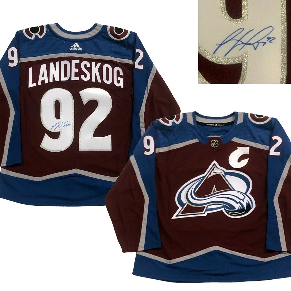 GABRIEL LANDESKOG Signed Colorado Avalanche Burgundy Adidas PRO