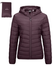Women's Packable Lightweight Full-zip Puffer Jacket With Hood Quilted Winter ...