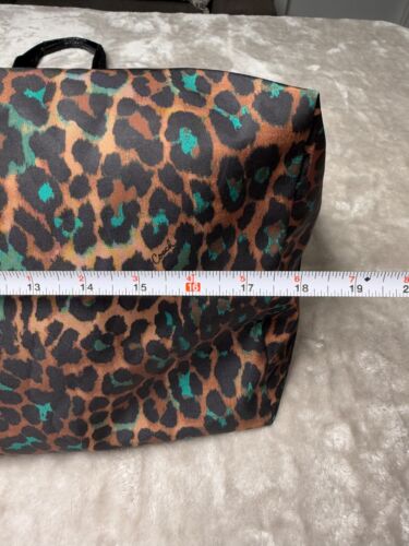 Coach Ocelot Jade Black Animal Print Extra Large Packable Nylon Tote - Picture 8 of 11
