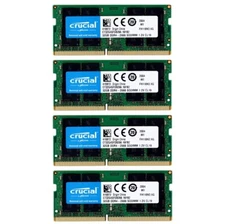 New Crucial 128GB (4X32GB) DDR4 2666MHz PC4-21300 CL19 Laptop SODIMM Memory Ram