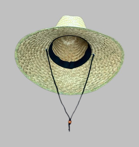 Sun Beach Fishing Cowboy Straw Hat Unisex - Wide Brim Drawstring One Size Tan - 第 3/3 張圖片