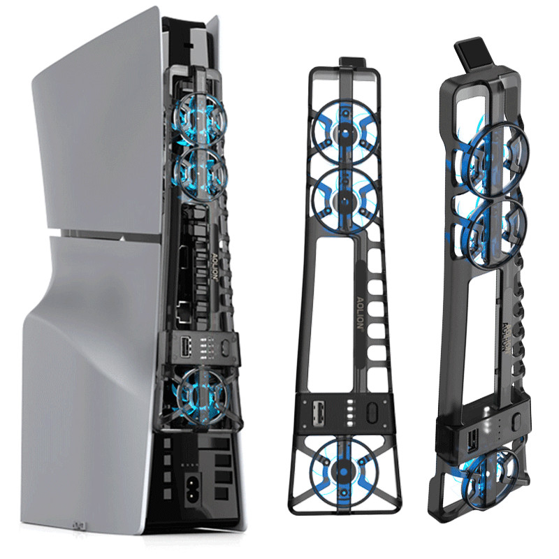 LED Cooling Fan for PS5 Pro/PS5 Slim Disc & Digital Console Quiet Cooler Fan