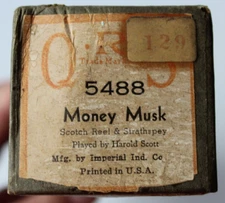 MONEY MUSK, HAROLD SCOTT, PIANO SCROLL QRS WORD ROLL 5488 *QUICK SHIP*