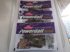 **3 Packs** Berkley PowerBait MaxScent Flat Worm  3.6" Goby