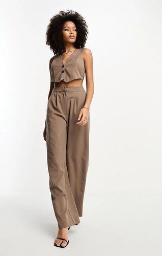Mono chaleco 2 en 1 a medida para mujer ASOS DESIGN en color topo PVP £66 - Imagen 3 de 16
