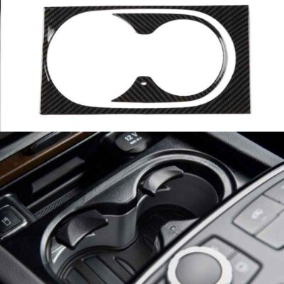 Water Cup Central Console For Benz 2016-19 GLS GLE Steel Carbon Fiber Cover Trim