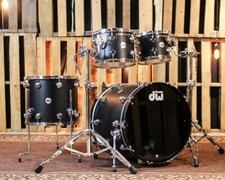 DW Collector's 333 Solid Black Hard Satin Drum Set - 22,10,12,16 - SO 1379888