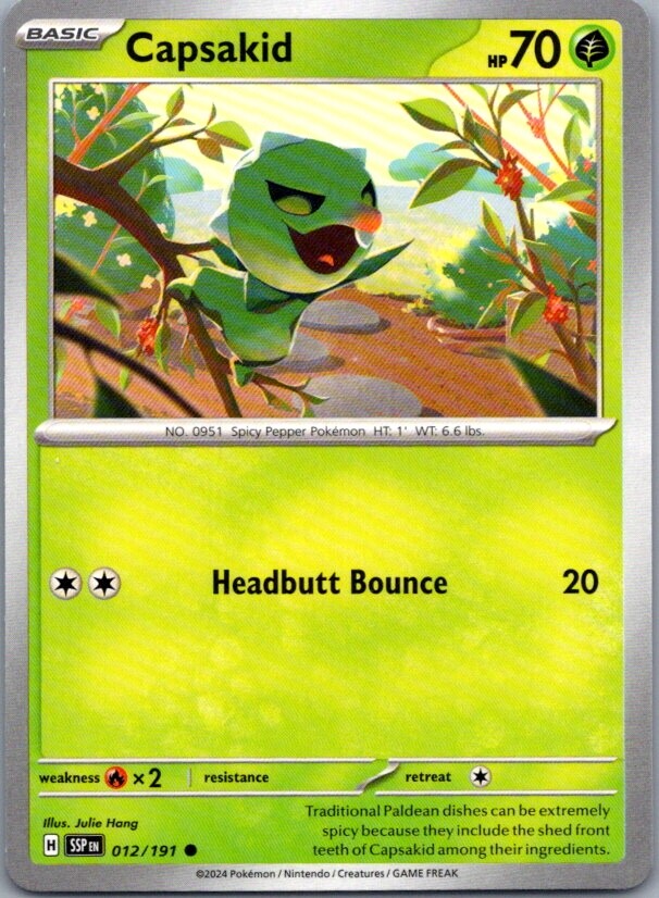 Capsakid 024/197 Pokemon Regular Card TCG Cards collecting