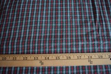 GREEN RED WHITE HOMESPUN PLAID COTTON FABRIC 70X44 INCHES 1.9 YARDS