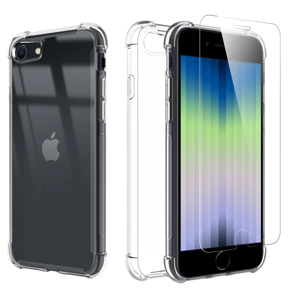 Funda transparente a prueba de golpes/protector de pantalla para iPhone SE 3ª generación 2022/SE 2/8/7 Foto 2 de 4