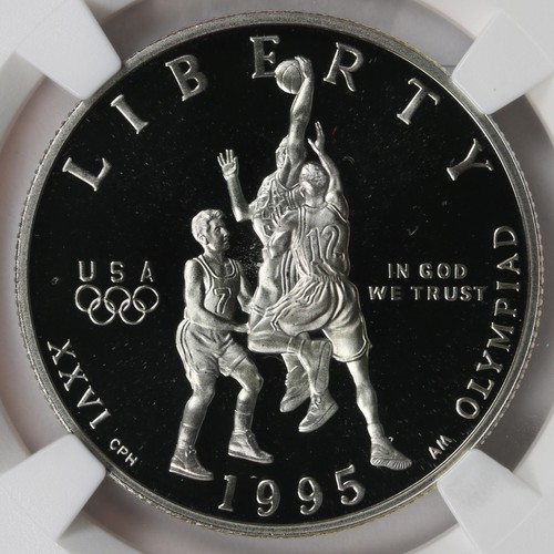 1995-S 50c Olympics Basketball Commemorative Half Dollar NGC PF69 Ultra Cameo - Picture 3 of 4